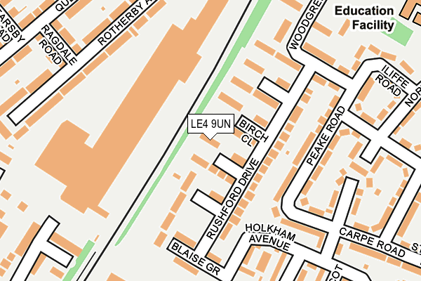 LE4 9UN map - OS OpenMap – Local (Ordnance Survey)