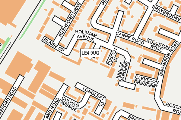 LE4 9UQ map - OS OpenMap – Local (Ordnance Survey)