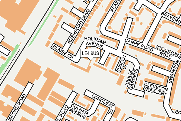 LE4 9US map - OS OpenMap – Local (Ordnance Survey)