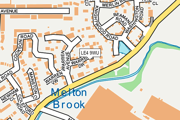 LE4 9WU map - OS OpenMap – Local (Ordnance Survey)