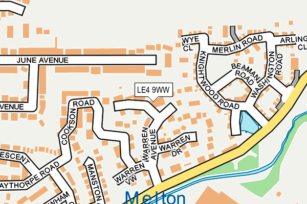 LE4 9WW map - OS OpenMap – Local (Ordnance Survey)