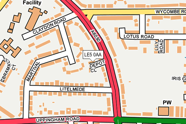 LE5 0AA map - OS OpenMap – Local (Ordnance Survey)