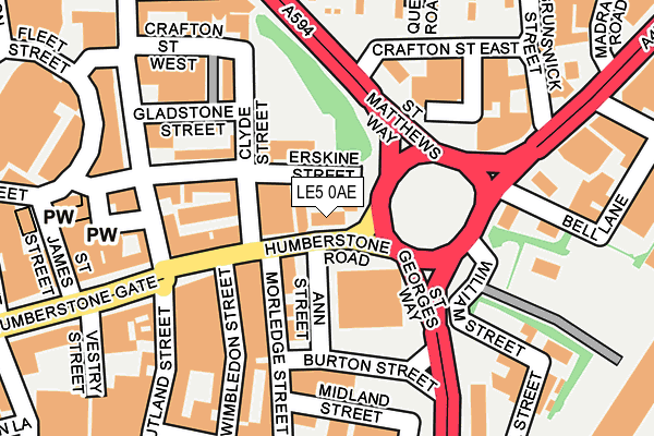 LE5 0AE map - OS OpenMap – Local (Ordnance Survey)