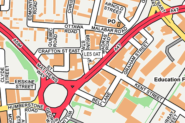 LE5 0AT map - OS OpenMap – Local (Ordnance Survey)