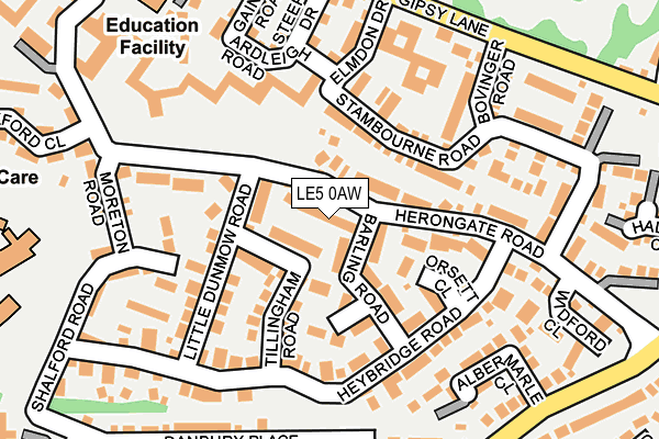 LE5 0AW map - OS OpenMap – Local (Ordnance Survey)