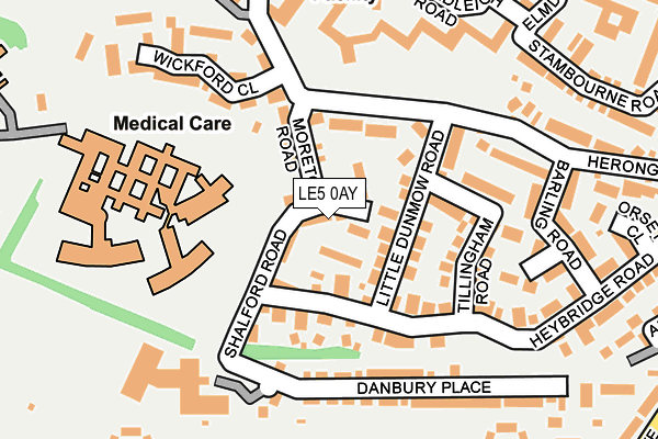LE5 0AY map - OS OpenMap – Local (Ordnance Survey)