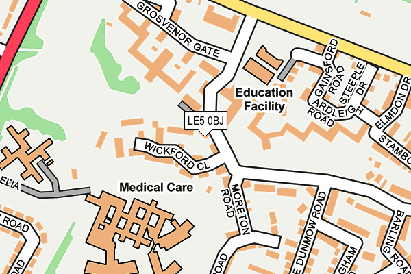 LE5 0BJ map - OS OpenMap – Local (Ordnance Survey)