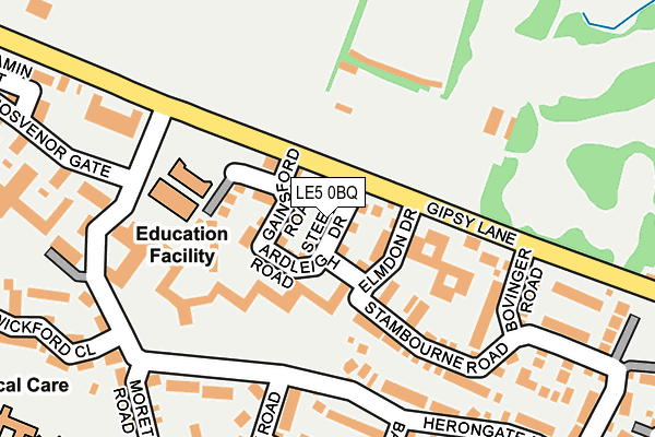 LE5 0BQ map - OS OpenMap – Local (Ordnance Survey)