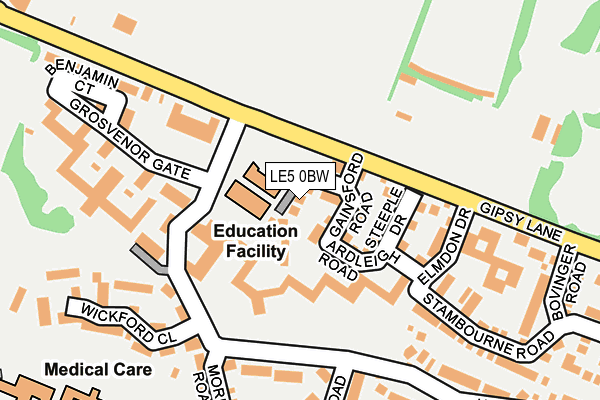 LE5 0BW map - OS OpenMap – Local (Ordnance Survey)