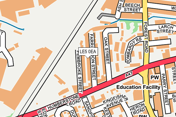 LE5 0EA map - OS OpenMap – Local (Ordnance Survey)