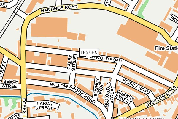 LE5 0EX map - OS OpenMap – Local (Ordnance Survey)