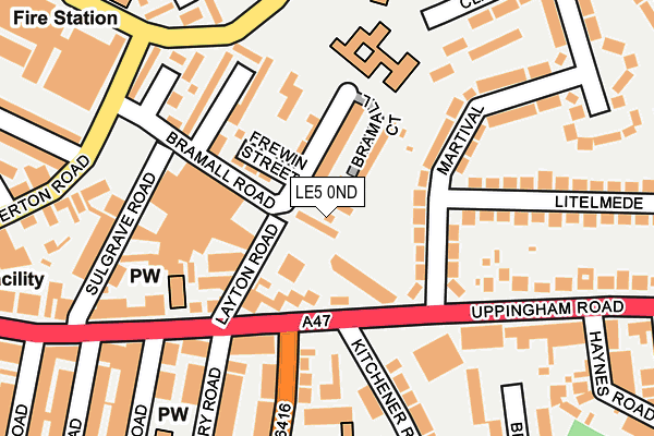 LE5 0ND map - OS OpenMap – Local (Ordnance Survey)