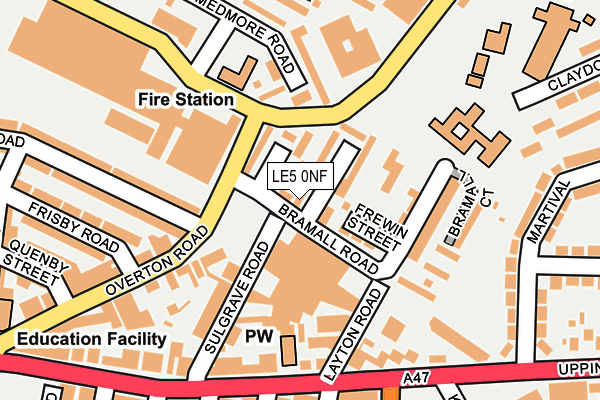 LE5 0NF map - OS OpenMap – Local (Ordnance Survey)