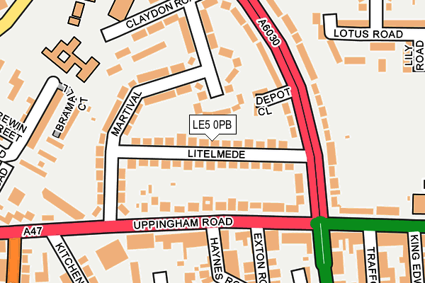 LE5 0PB map - OS OpenMap – Local (Ordnance Survey)