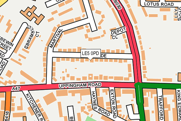 LE5 0PD map - OS OpenMap – Local (Ordnance Survey)