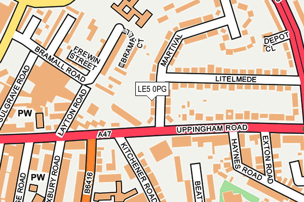 LE5 0PG map - OS OpenMap – Local (Ordnance Survey)