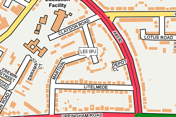 LE5 0PJ map - OS OpenMap – Local (Ordnance Survey)