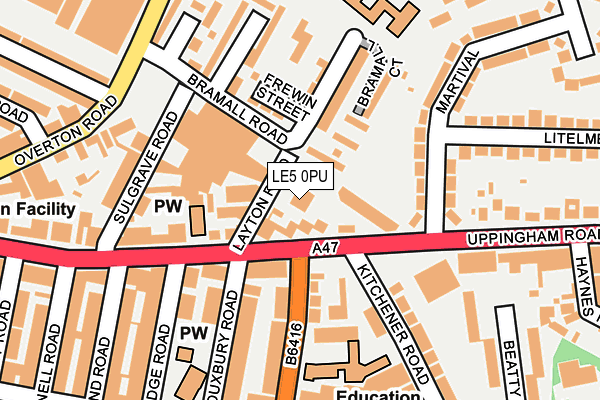 LE5 0PU map - OS OpenMap – Local (Ordnance Survey)