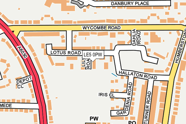 LE5 0PW map - OS OpenMap – Local (Ordnance Survey)