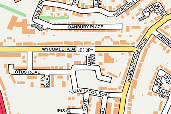 LE5 0PY map - OS OpenMap – Local (Ordnance Survey)