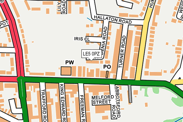 LE5 0PZ map - OS OpenMap – Local (Ordnance Survey)