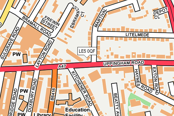 LE5 0QF map - OS OpenMap – Local (Ordnance Survey)