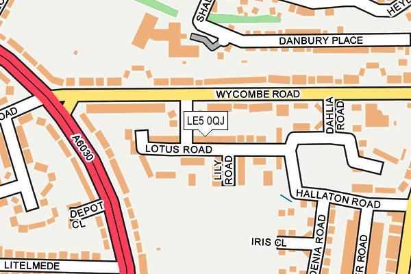 LE5 0QJ map - OS OpenMap – Local (Ordnance Survey)