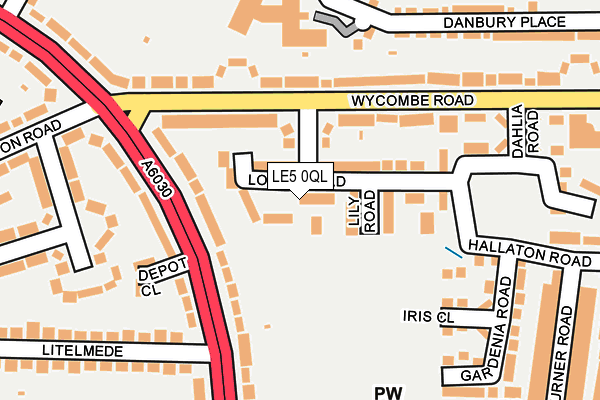 LE5 0QL map - OS OpenMap – Local (Ordnance Survey)