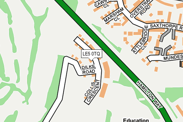 LE5 0TQ map - OS OpenMap – Local (Ordnance Survey)