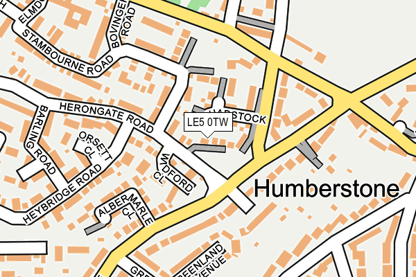 LE5 0TW map - OS OpenMap – Local (Ordnance Survey)