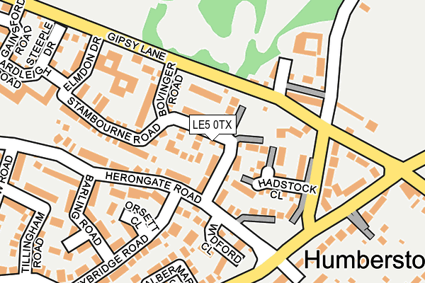 LE5 0TX map - OS OpenMap – Local (Ordnance Survey)