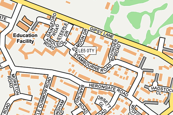 LE5 0TY map - OS OpenMap – Local (Ordnance Survey)