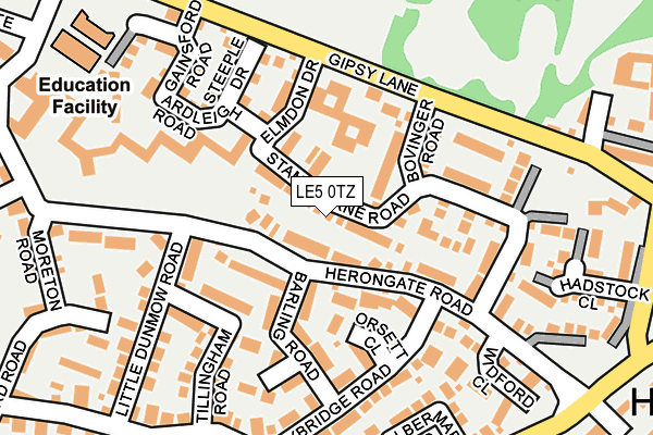 LE5 0TZ map - OS OpenMap – Local (Ordnance Survey)