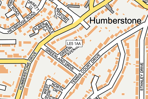 LE5 1AA map - OS OpenMap – Local (Ordnance Survey)