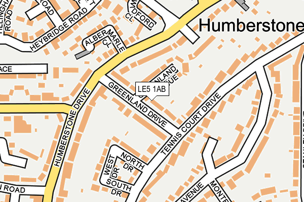 LE5 1AB map - OS OpenMap – Local (Ordnance Survey)