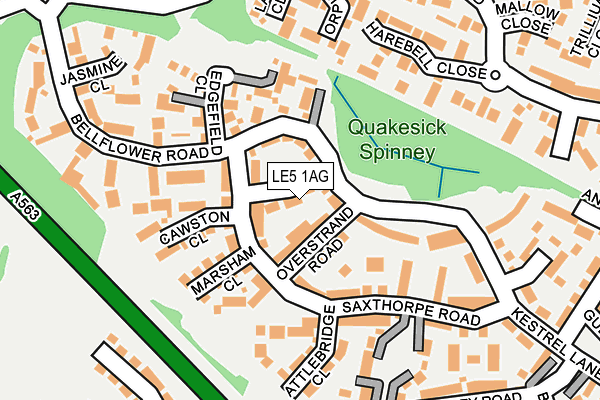 LE5 1AG map - OS OpenMap – Local (Ordnance Survey)