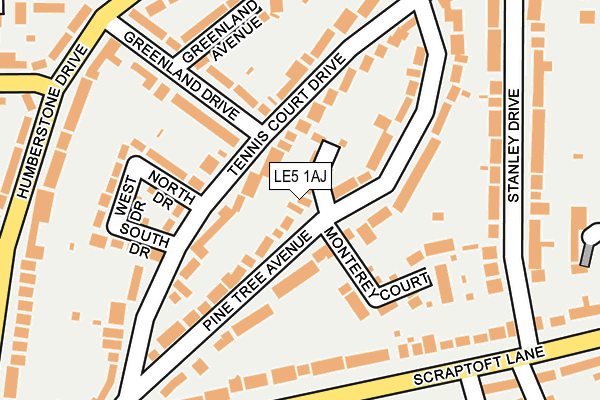 LE5 1AJ map - OS OpenMap – Local (Ordnance Survey)