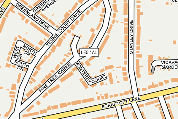 LE5 1AL map - OS OpenMap – Local (Ordnance Survey)