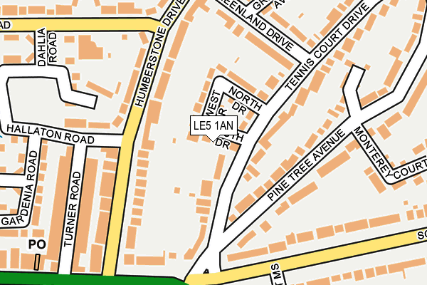 LE5 1AN map - OS OpenMap – Local (Ordnance Survey)