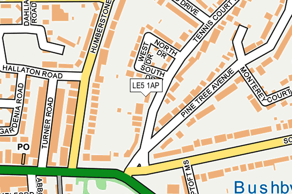 LE5 1AP map - OS OpenMap – Local (Ordnance Survey)