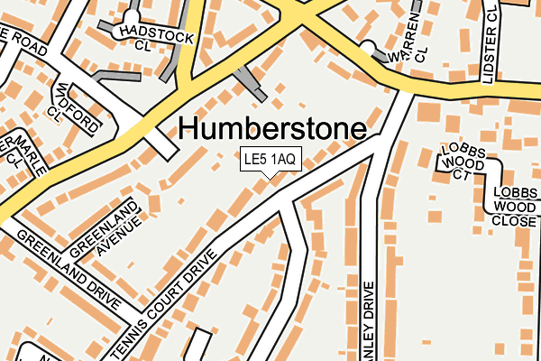 LE5 1AQ map - OS OpenMap – Local (Ordnance Survey)