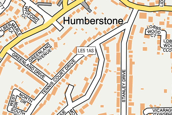 LE5 1AS map - OS OpenMap – Local (Ordnance Survey)