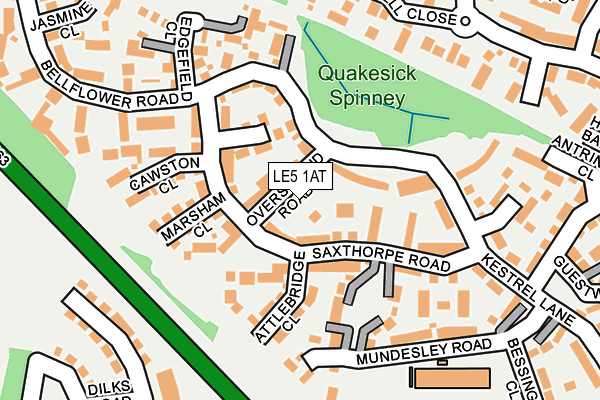 LE5 1AT map - OS OpenMap – Local (Ordnance Survey)