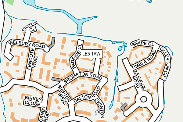 LE5 1AW map - OS OpenMap – Local (Ordnance Survey)