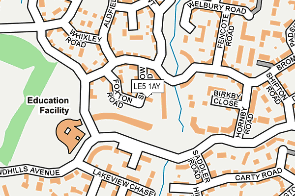 LE5 1AY map - OS OpenMap – Local (Ordnance Survey)