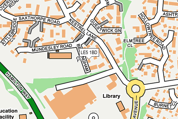 LE5 1BD map - OS OpenMap – Local (Ordnance Survey)