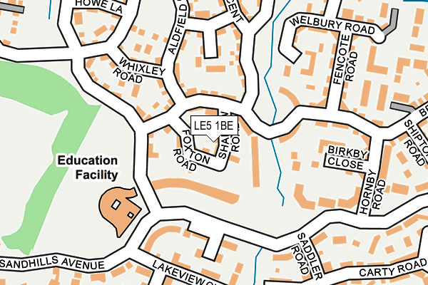 LE5 1BE map - OS OpenMap – Local (Ordnance Survey)