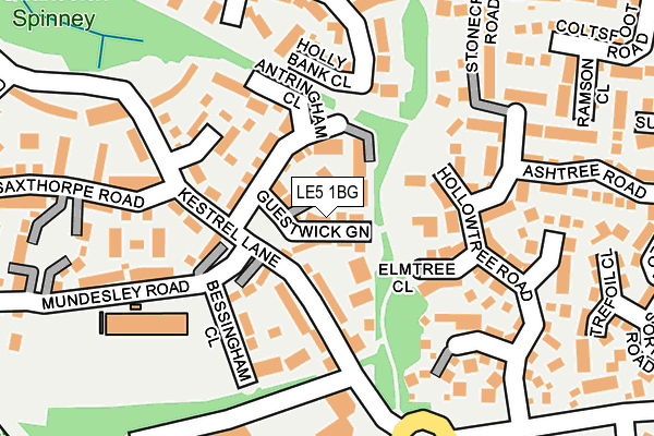 LE5 1BG map - OS OpenMap – Local (Ordnance Survey)