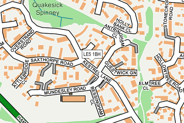 LE5 1BH map - OS OpenMap – Local (Ordnance Survey)