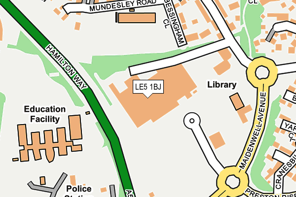 LE5 1BJ map - OS OpenMap – Local (Ordnance Survey)